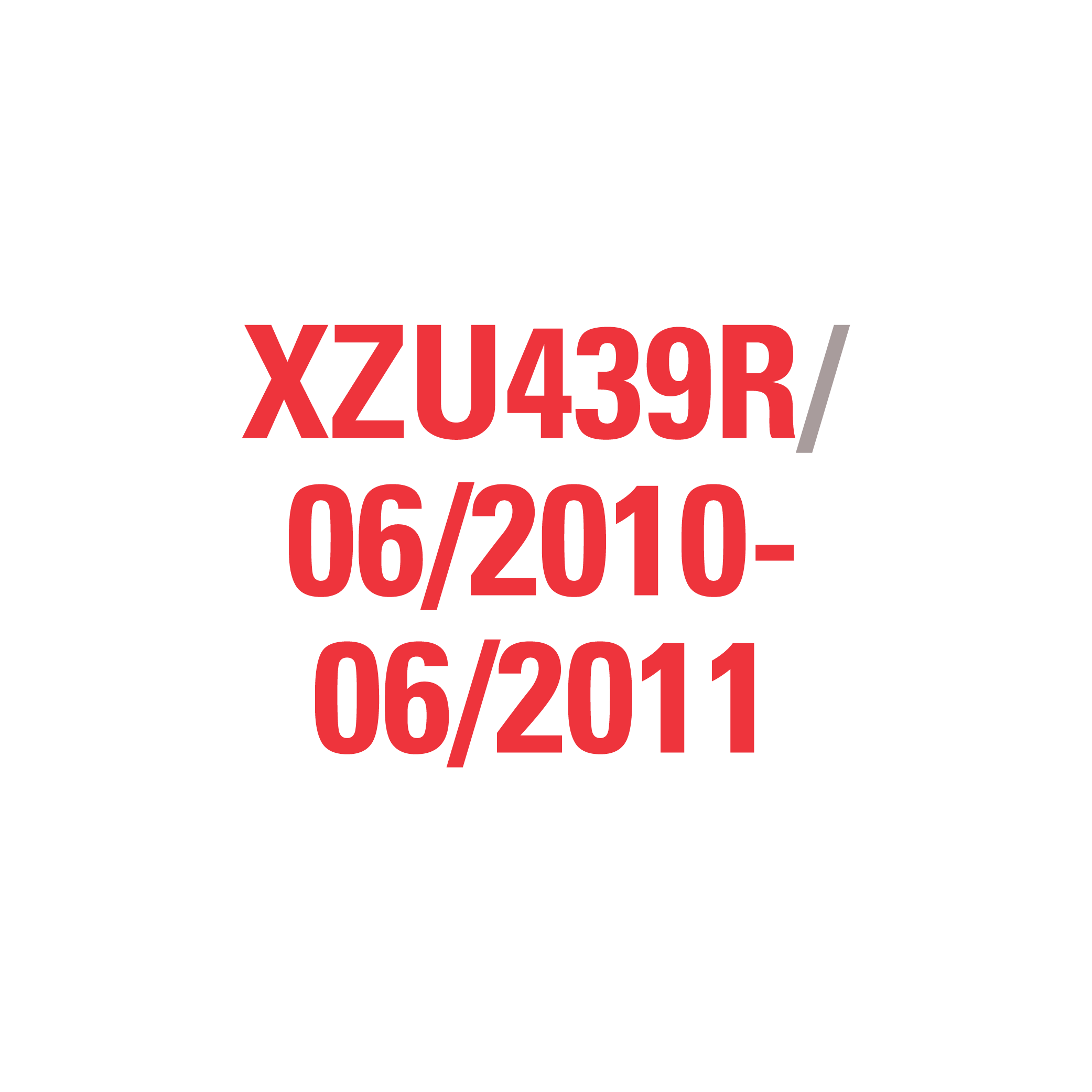 XZU439R 06/2010-06/2011